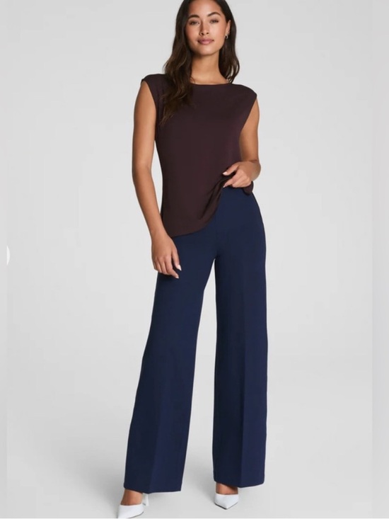 SPANX Pants - SPANX Supersmooth Perfect Fit Ponte Flare Pants in Navy Blue Sz S